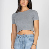 C'est Moi Bamboo Crop Tee