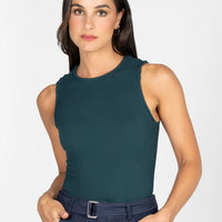 C'est Moi Seamless Textured Crew Neck Tank