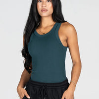 C'est Moi Bamboo Rib High Crew Tank