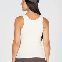 C'est Moi Bamboo Rib High Crew Tank
