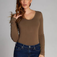 C'est Moi Bamboo V Neck Long Sleeve