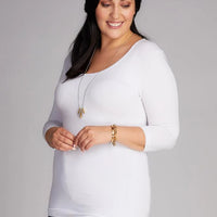 C'est Moi Bamboo Curvy Size 3/4 Sleeve Top