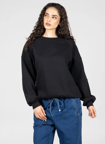 C'est Moi Recycled Poly/Cotton Fleece Oversized Crew