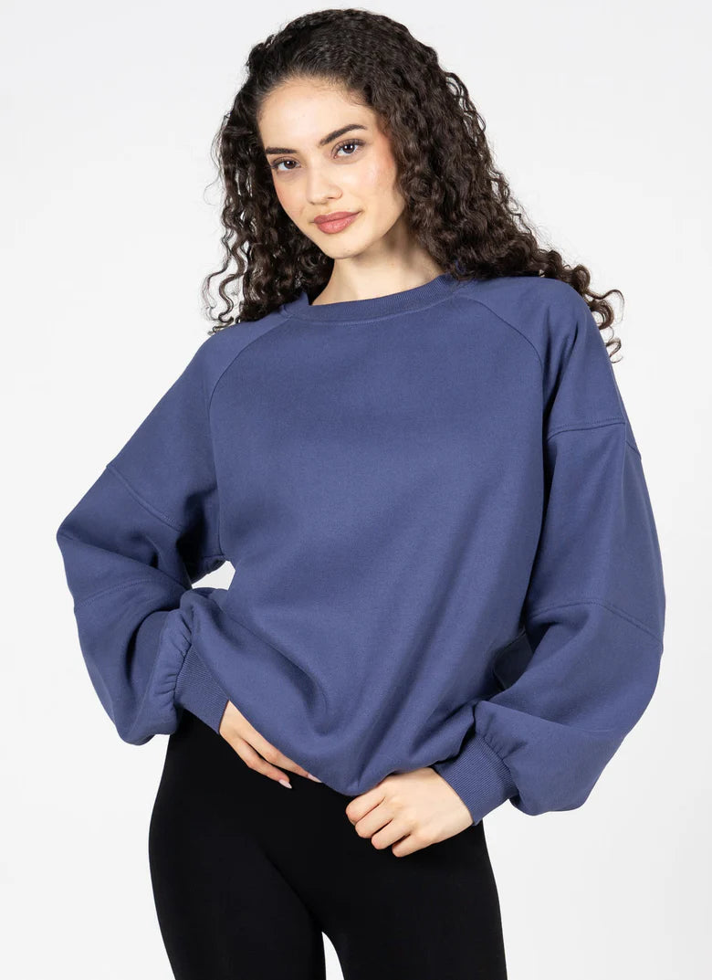 C'est Moi Recycled Poly/Cotton Fleece Oversized Crew
