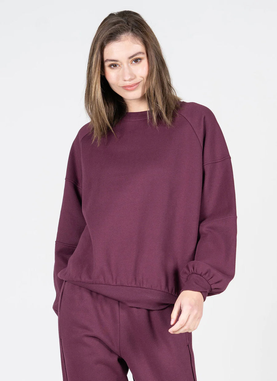 C'est Moi Recycled Poly/Cotton Fleece Oversized Crew