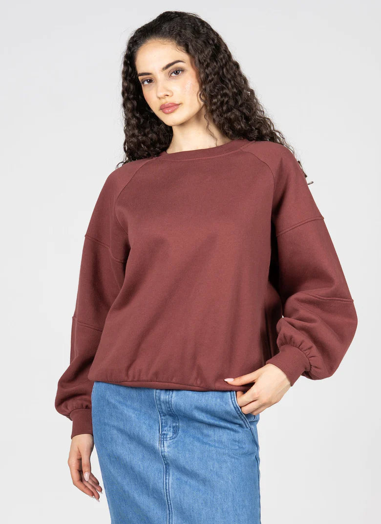 C'est Moi Recycled Poly/Cotton Fleece Oversized Crew