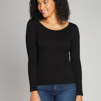 C'est Moi Seamless Rib Crew Neck Top
