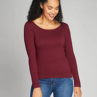 C'est Moi Seamless Rib Crew Neck Top