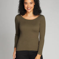C'est Moi Seamless Rib Crew Neck Top