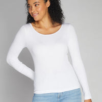 C'est Moi Seamless Rib Crew Neck Top