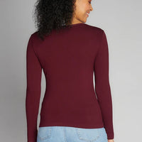 C'est Moi Seamless Rib Crew Neck Top