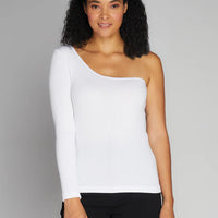 C'est Moi Seamless Rib One Shoulder Top