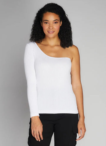 C'est Moi Seamless Rib One Shoulder Top