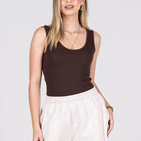 C'est Moi Seamless Bamboo Ribbed Tank