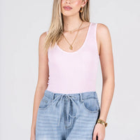 C'est Moi Seamless Bamboo Ribbed Tank