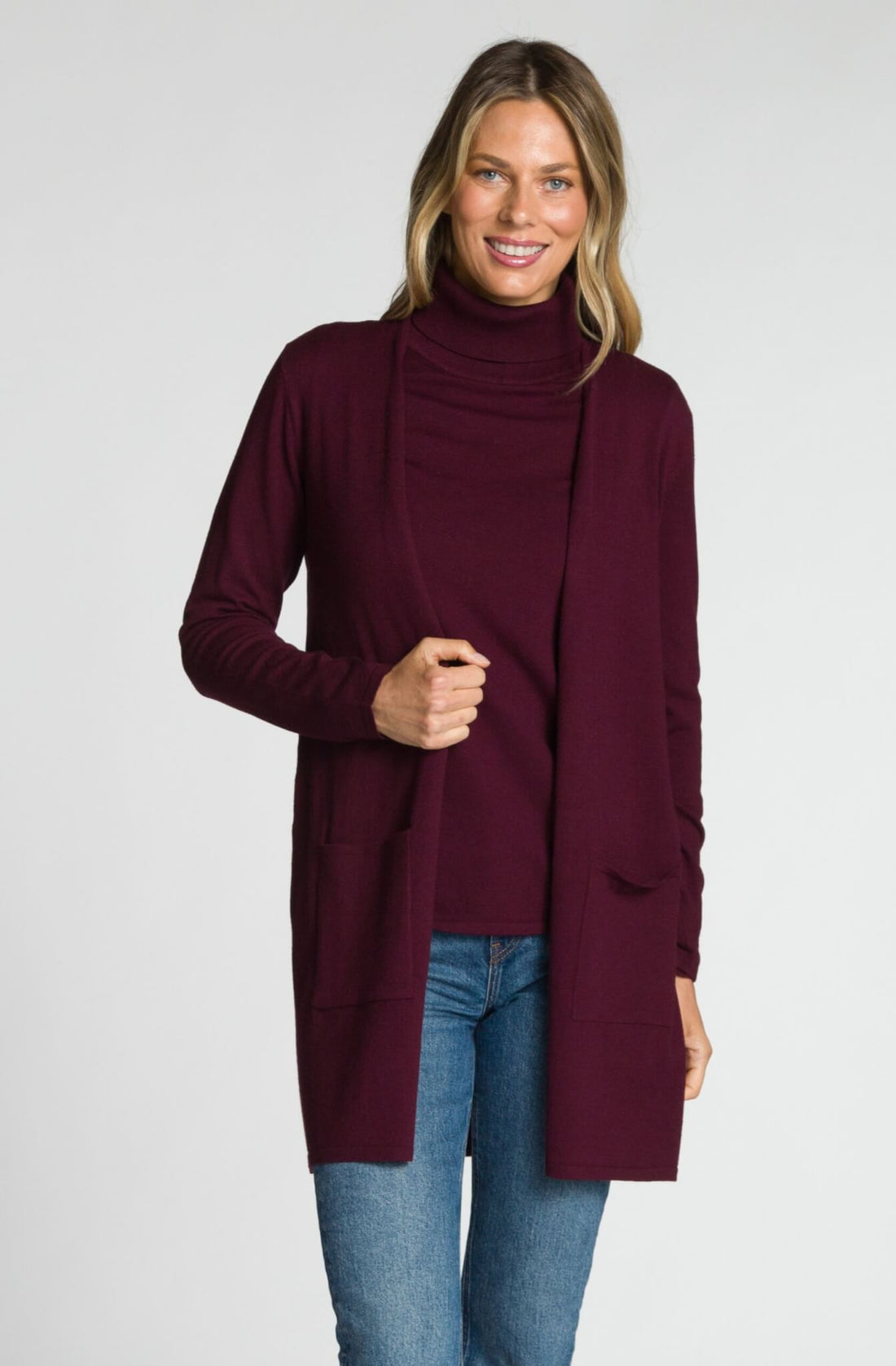 Long Sleeve Open Cardigan with Pockets