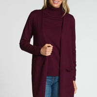 Long Sleeve Open Cardigan with Pockets