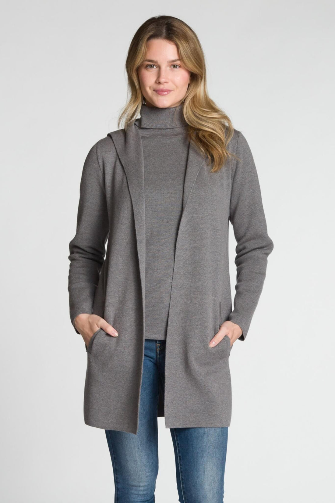 Long Sleeve Hooded Open Cardigan