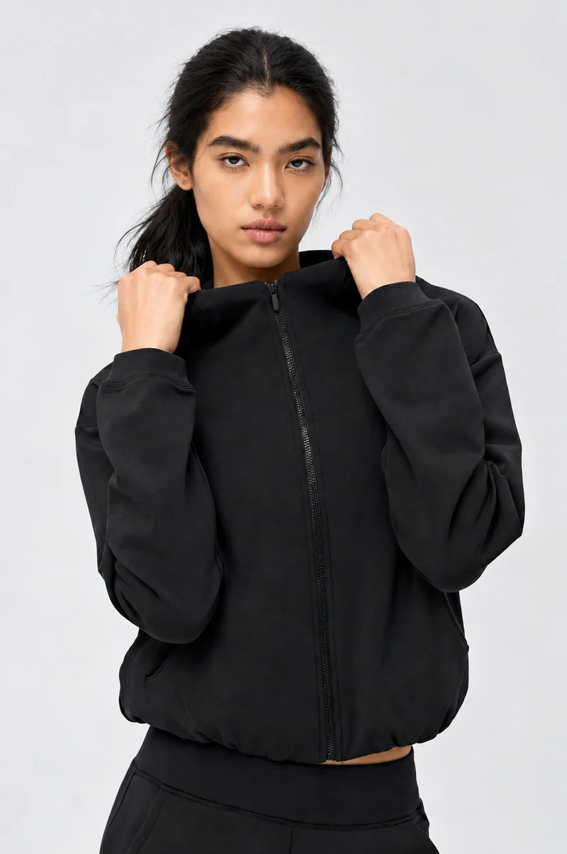 Soft Crop Zip Hoodie