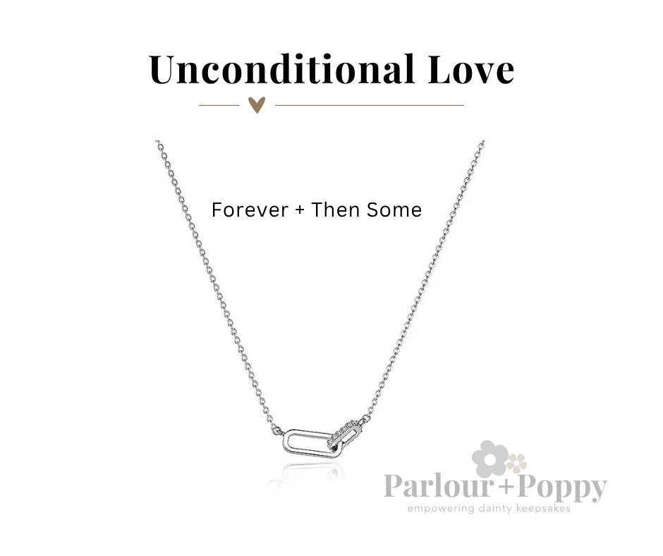 Unconditional Love Dainty Interlocking Necklace in Silver