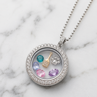 Crystal Charm Holder Locket