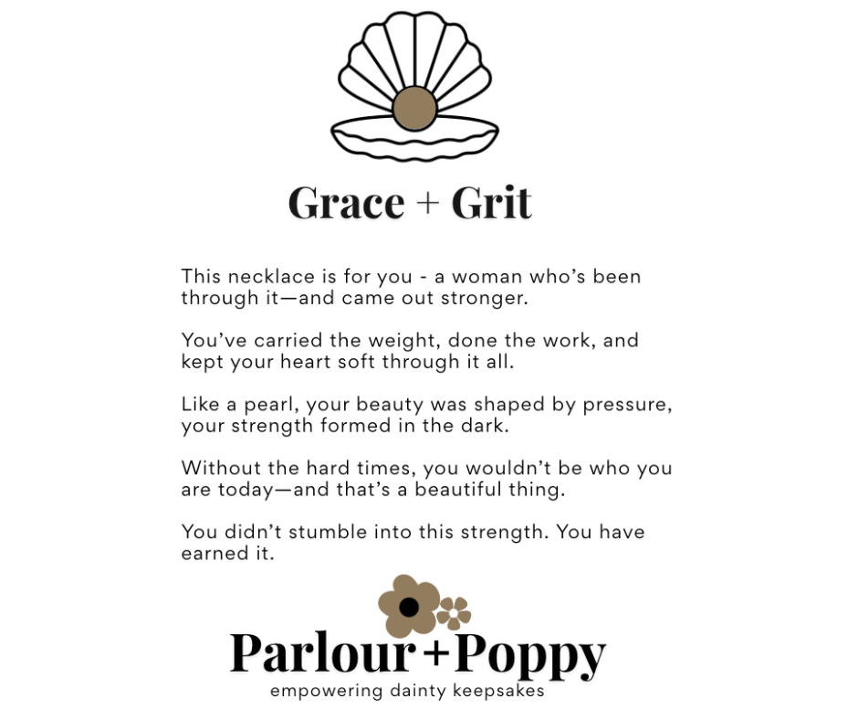 Grace and Grit Pearl Empowerment Necklace in Gold