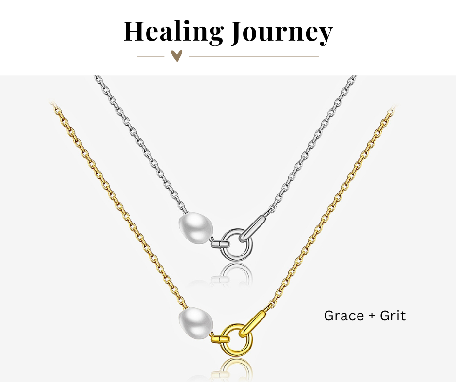 Grace and Grit Pearl Empowerment Necklace in Gold