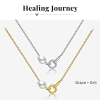 Grace and Grit Pearl Empowerment Necklace in Gold