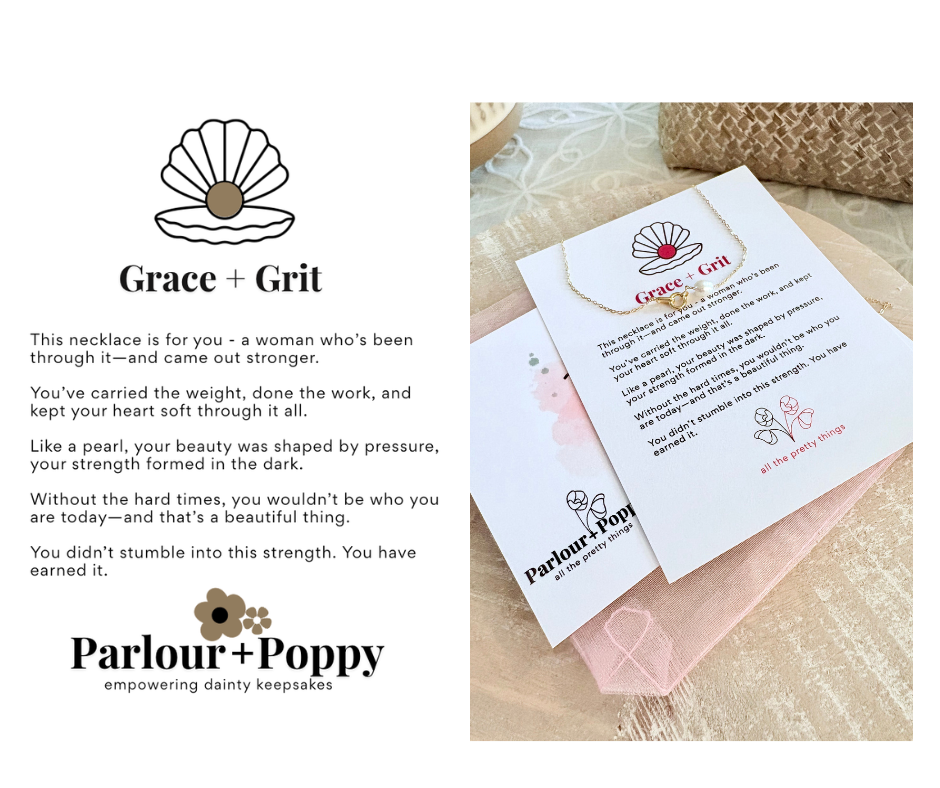 Grace and Grit Pearl Empowerment Necklace in Gold