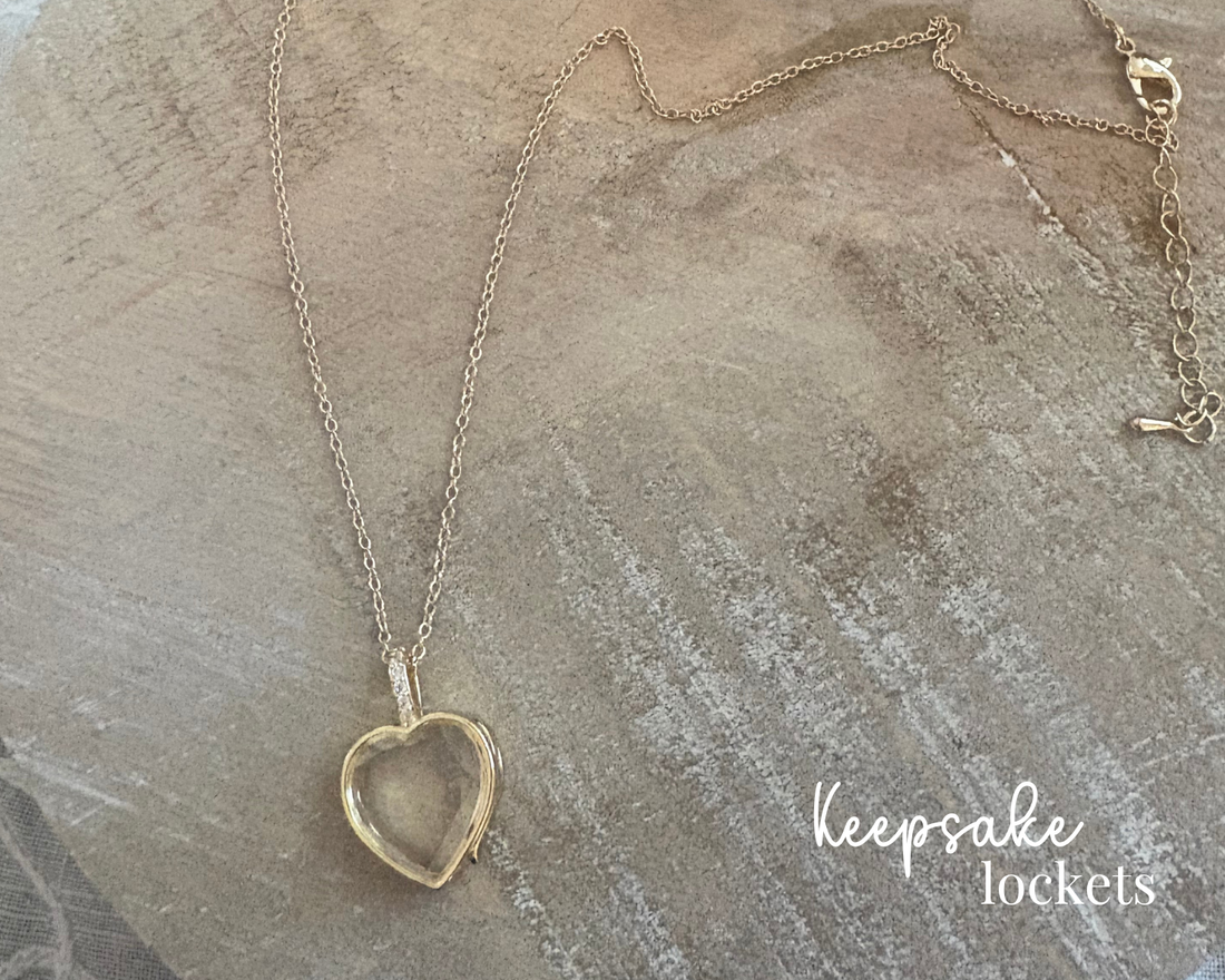 Heart-Shaped Glass Keepsake Locket Necklace