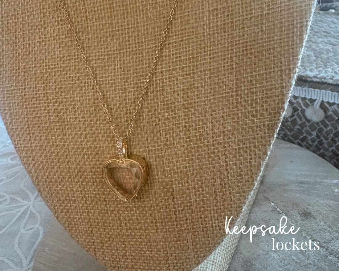 Heart-Shaped Glass Keepsake Locket Necklace