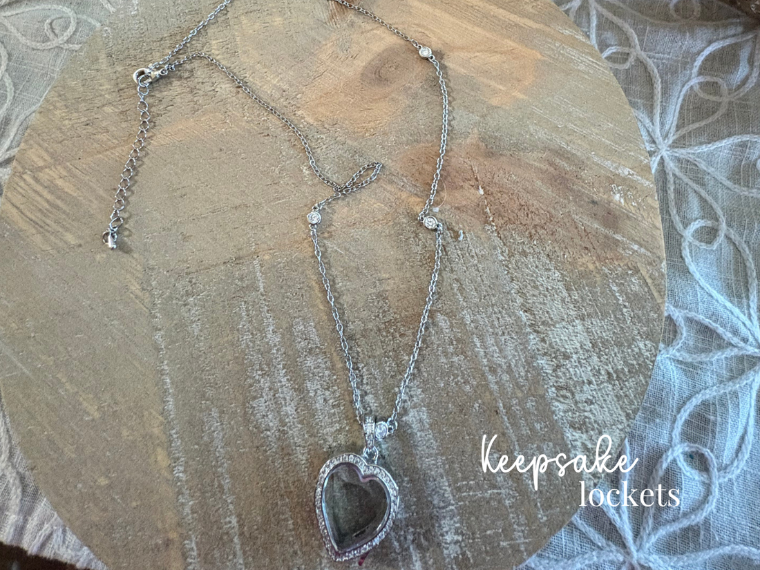 Crystal Heart Memory Locket Fancy Chain Necklace