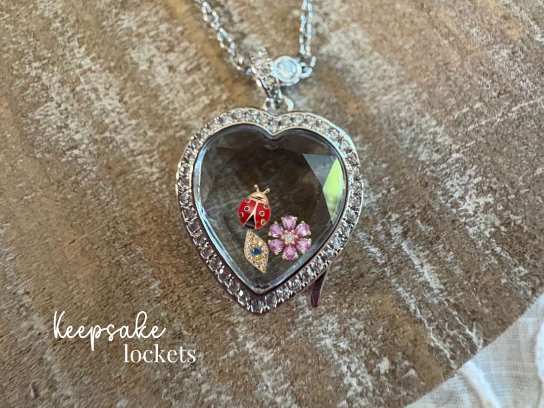 Crystal Heart Memory Locket Fancy Chain Necklace