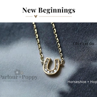 Horseshoe + Hope Dainty Gold Horseshoe + CZ Necklace