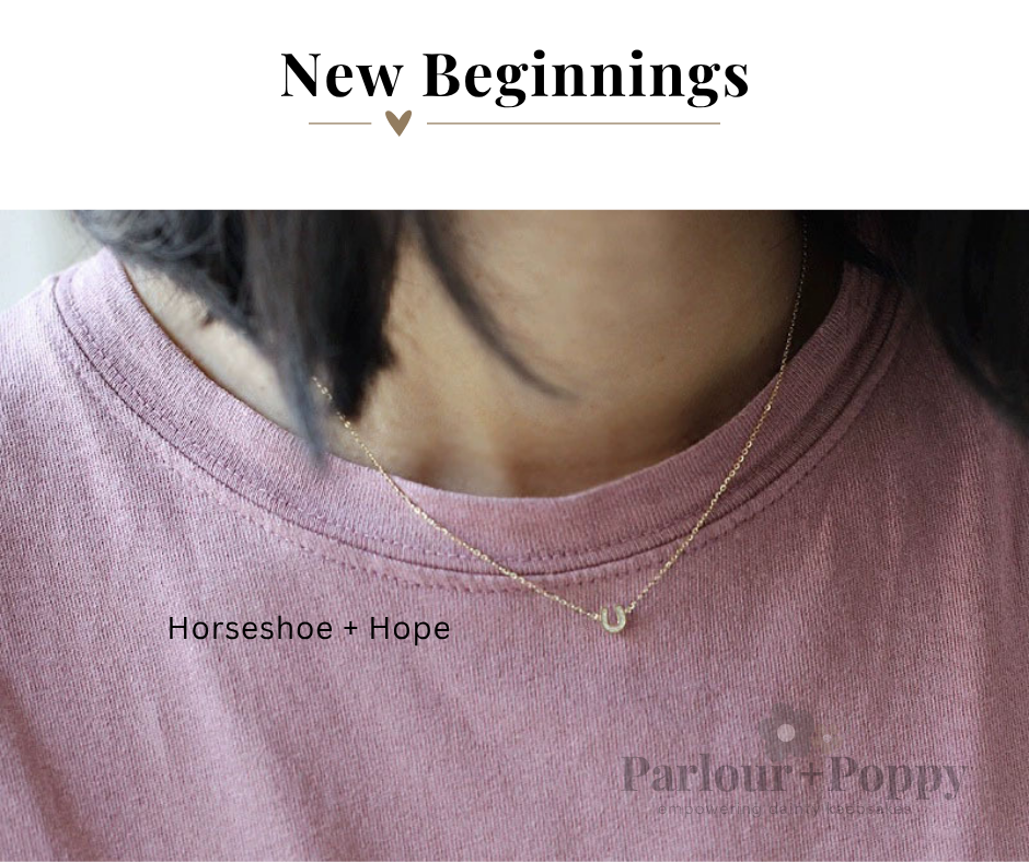 Horseshoe + Hope Dainty Gold Horseshoe + CZ Necklace
