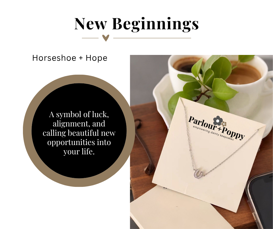 Horseshoe + Hope Dainty Gold Horseshoe + CZ Necklace