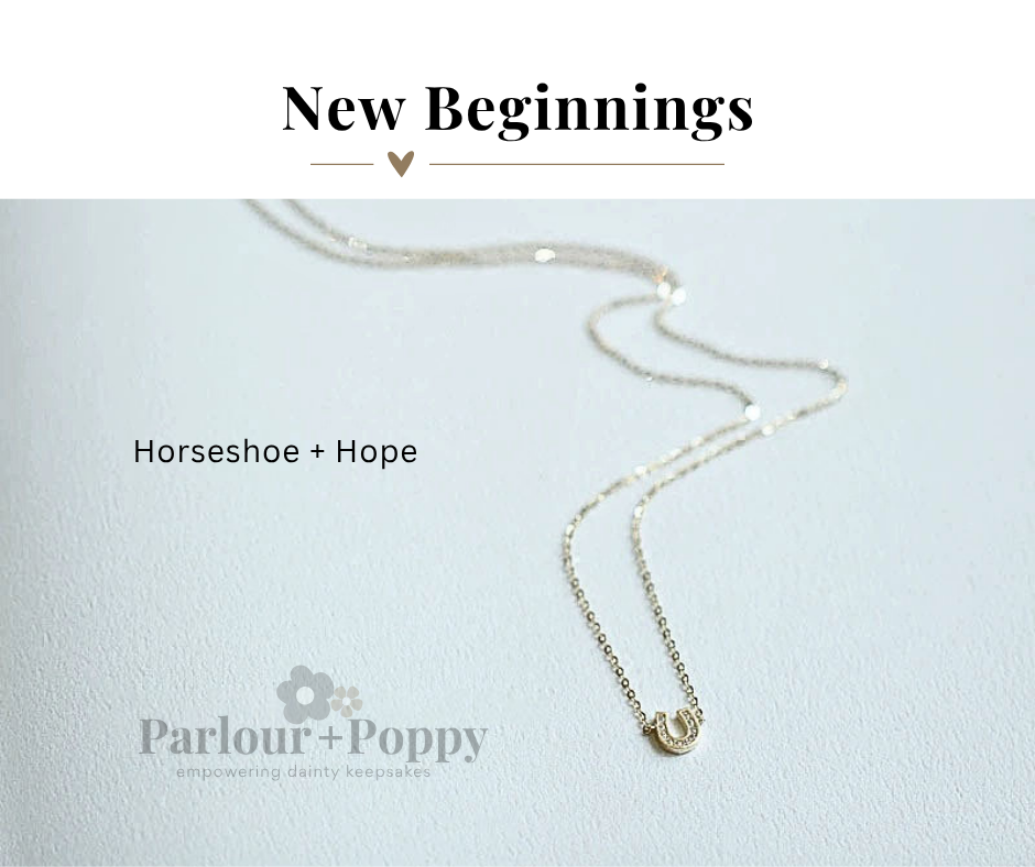 Horseshoe + Hope Dainty Gold Horseshoe + CZ Necklace