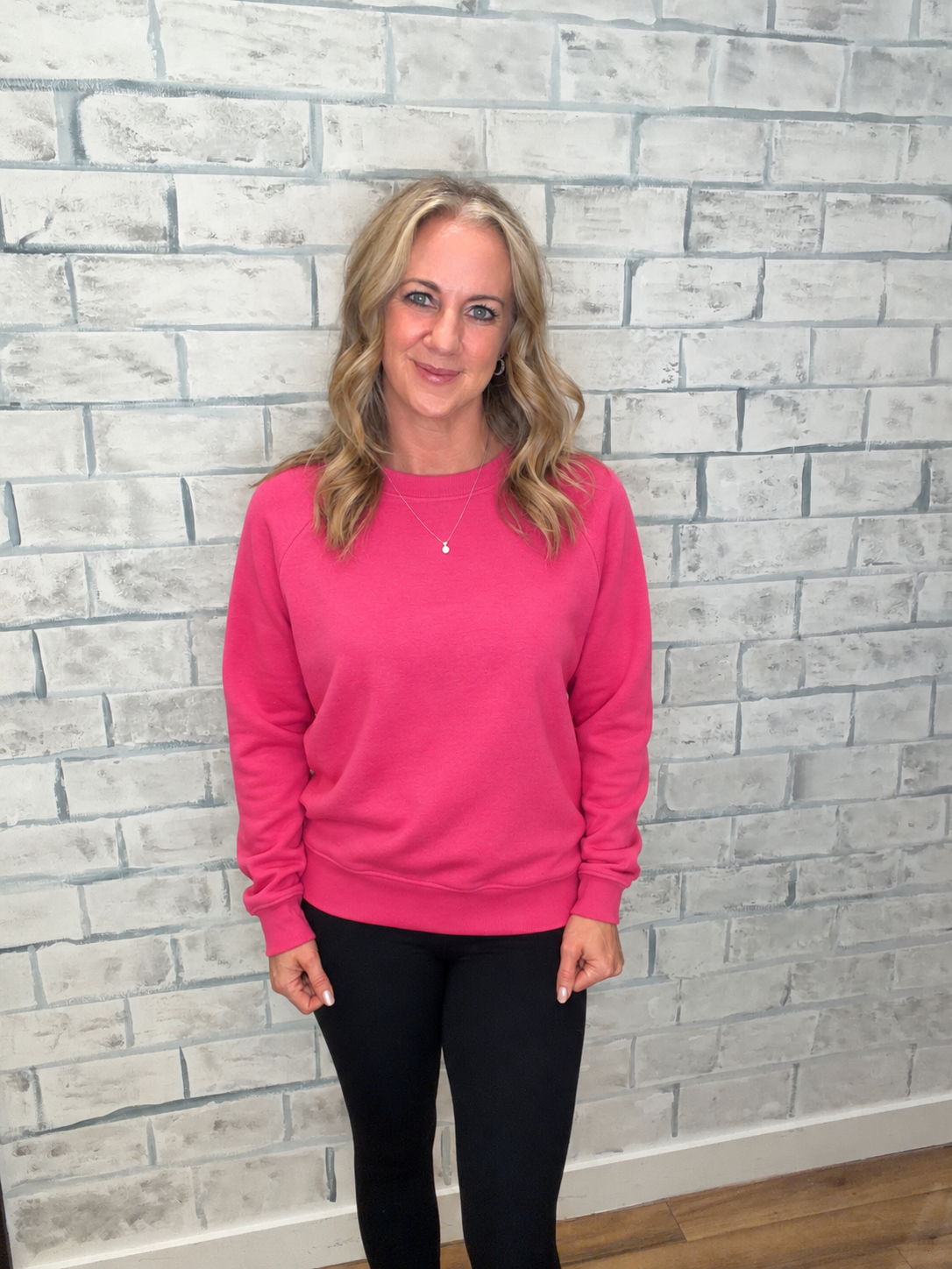 Bamboo Ruby Fleece Crew Sweater