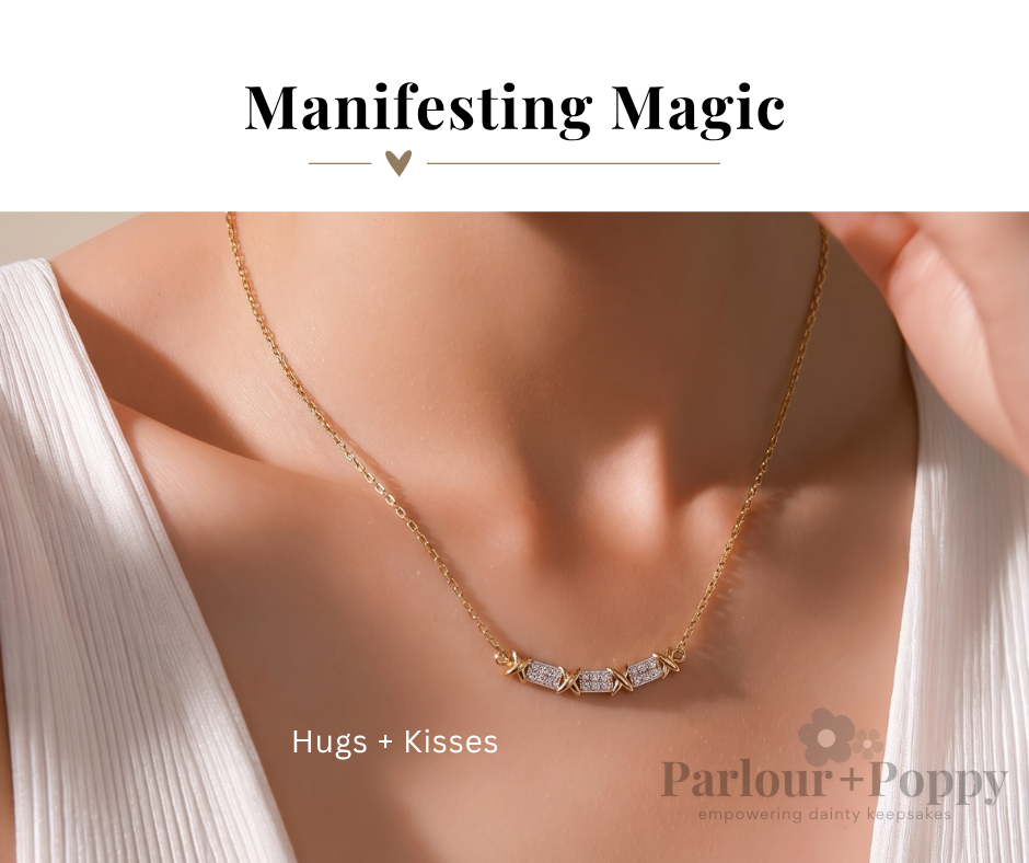 Hugs + Kisses XOXO Gold Filled Bar Necklace