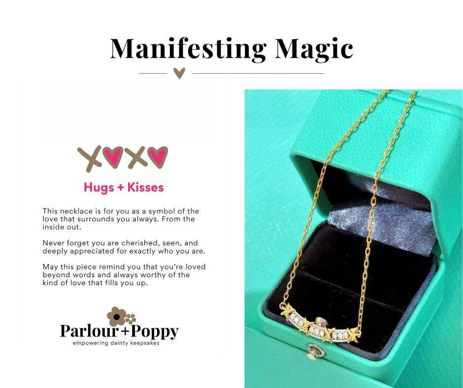 Hugs + Kisses XOXO Gold Filled Bar Necklace