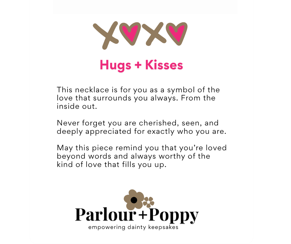Hugs + Kisses XOXO Gold Filled Bar Necklace