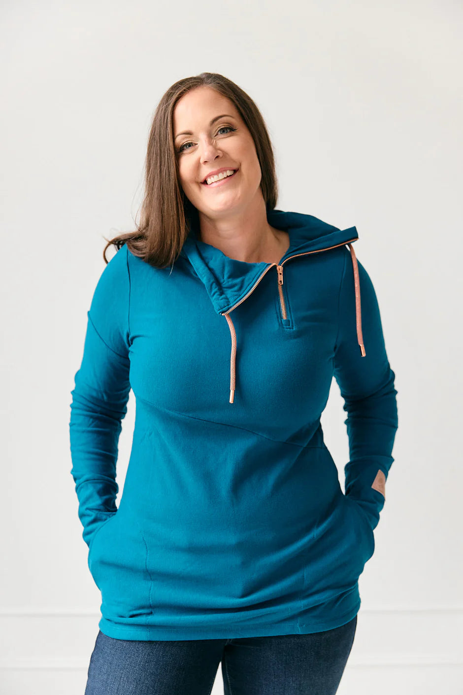 Pink Cement Pullover 1/4 Zip Hoodie