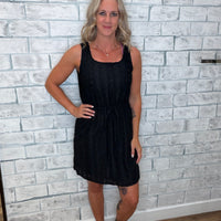 Sleeveless Lace Drawstring Dress
