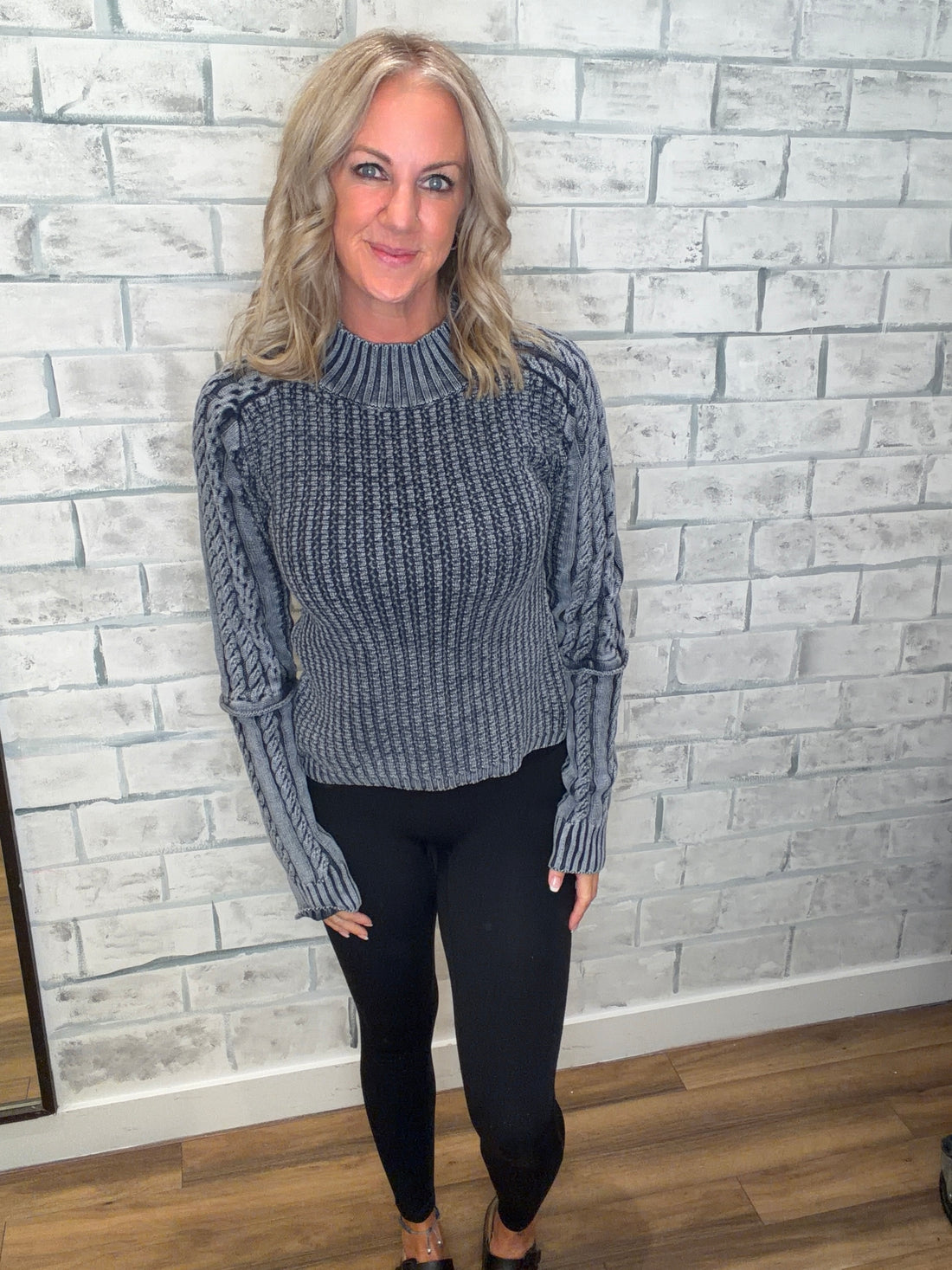 Mock Knit Sweater