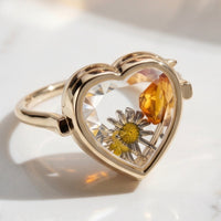 Heart Shaped Charm Ring in Gold