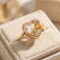 Heart Shaped Charm Ring in a box
