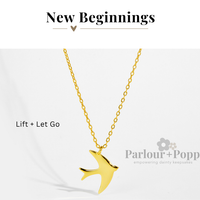 Dainty bird necklace in gold