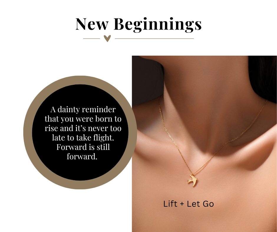 Dainty bird necklace in gold