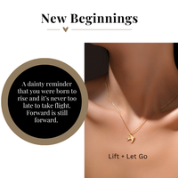 Dainty bird necklace in gold