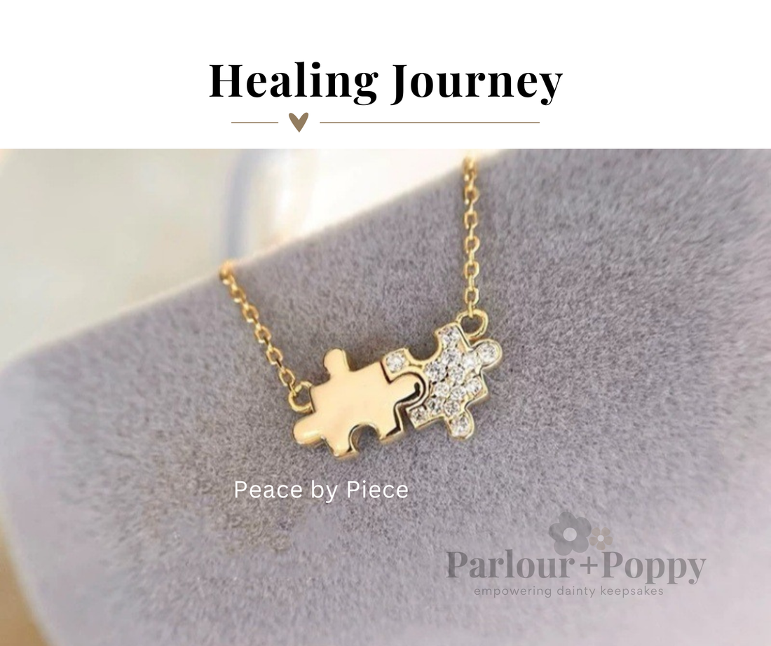 Healing Journey Dainty Interlocking Puzzle Piece Gold Necklace